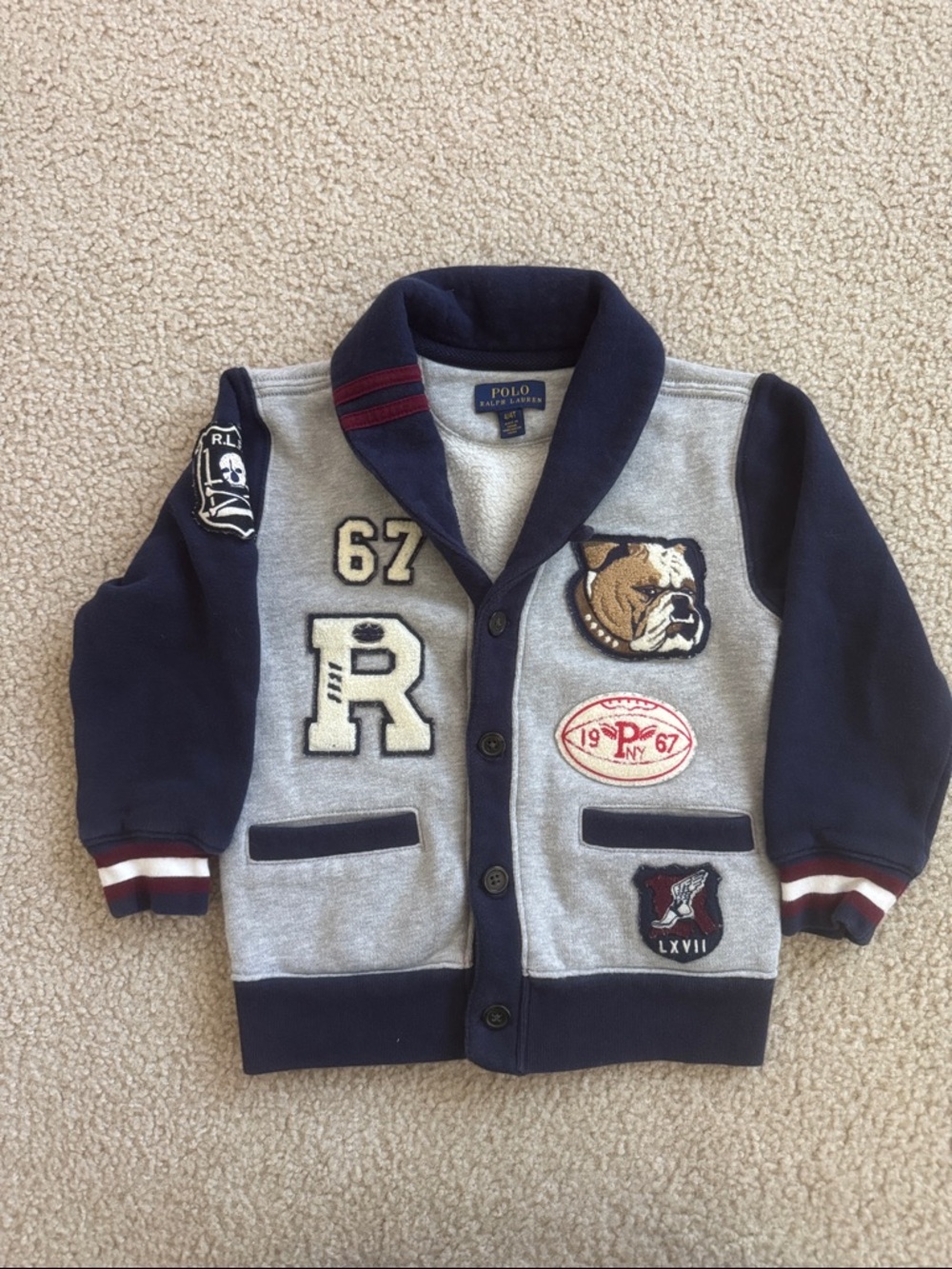Polo by Ralph Lauren Fleece Letterman Cardigan